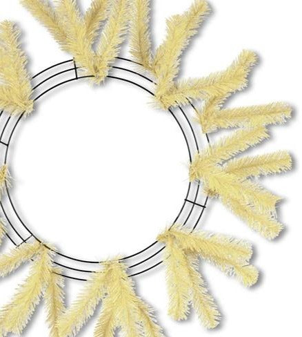 15 Inch Wire 25 Inch Oad Work Wreath Cream