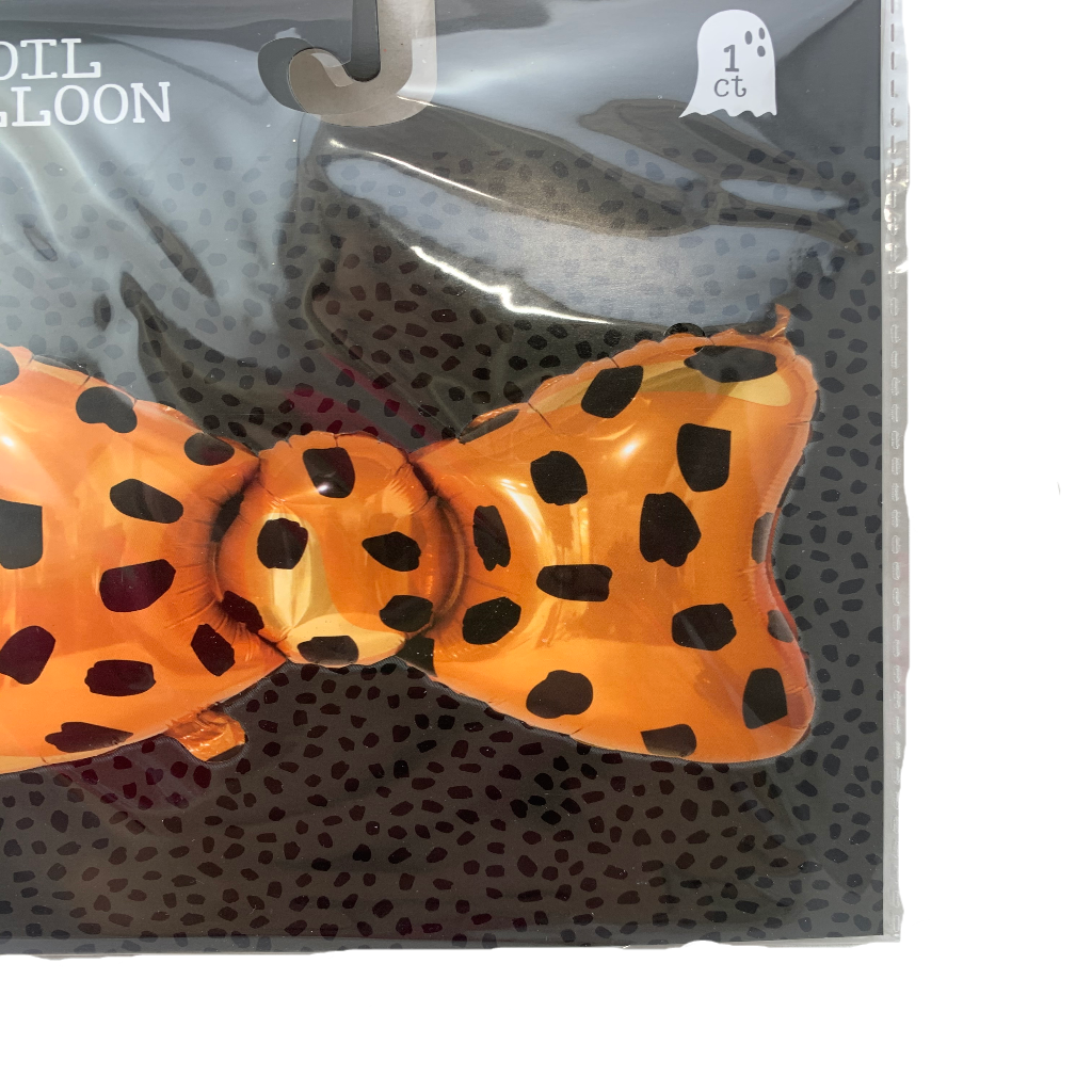 Black and Orange Polka Dot Foil Balloon