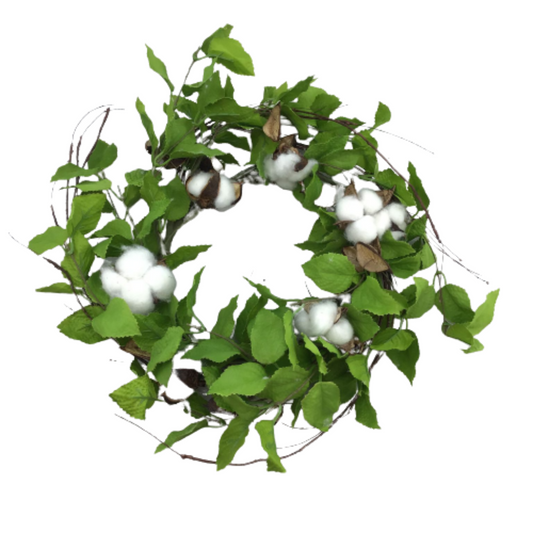 Cotton & Birch Leaf Small Wreath