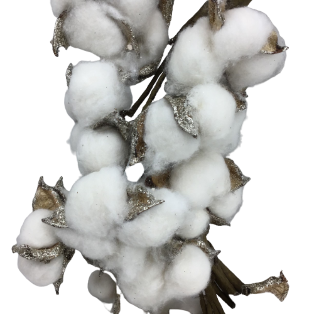 Glittered Cotton Wreath 22 Inch