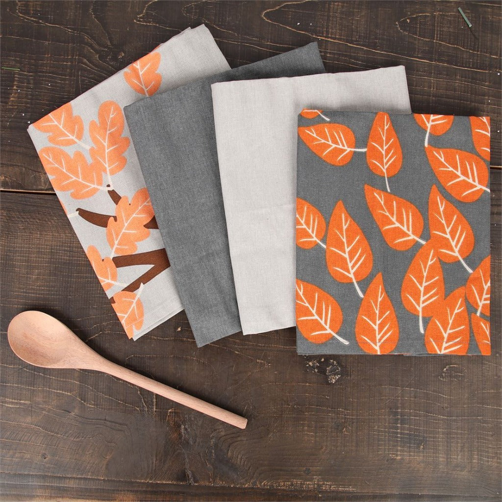 Fall Leaves Dish Towel & Spoon Set 4 Styles