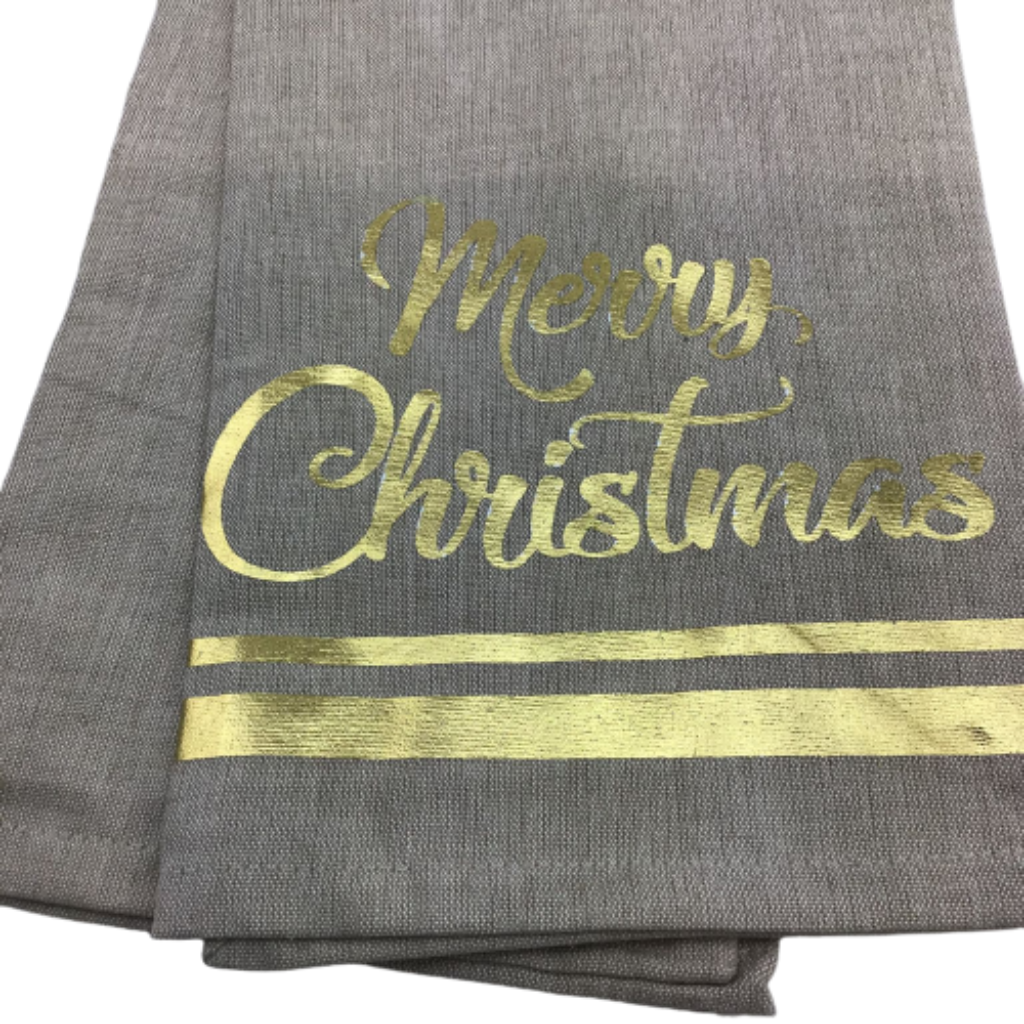 Oat & Gold Merry Christmas Hand Towel
