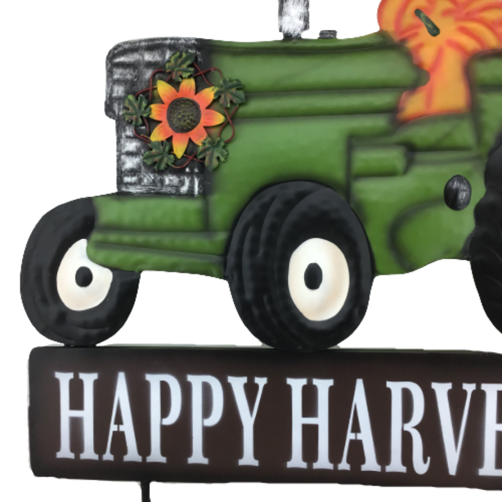 26 Inch Happy Harvest Green Metal Tractor Stake