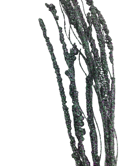 35 Inch Gray Blue Glitter Berry Spray