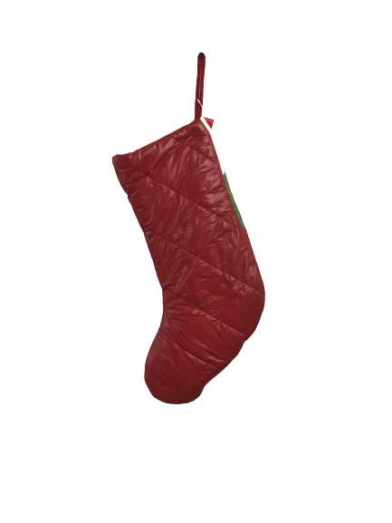 Red Green White Puffer Christmas Stocking