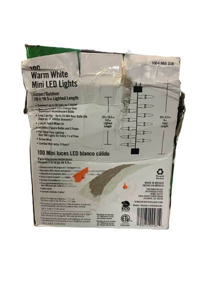 Home Accents Holiday 100 Warm White Mini LED Lights (Open Box)