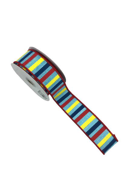 1.5 Inch Multicolored Horizontal Stripe Ribbon