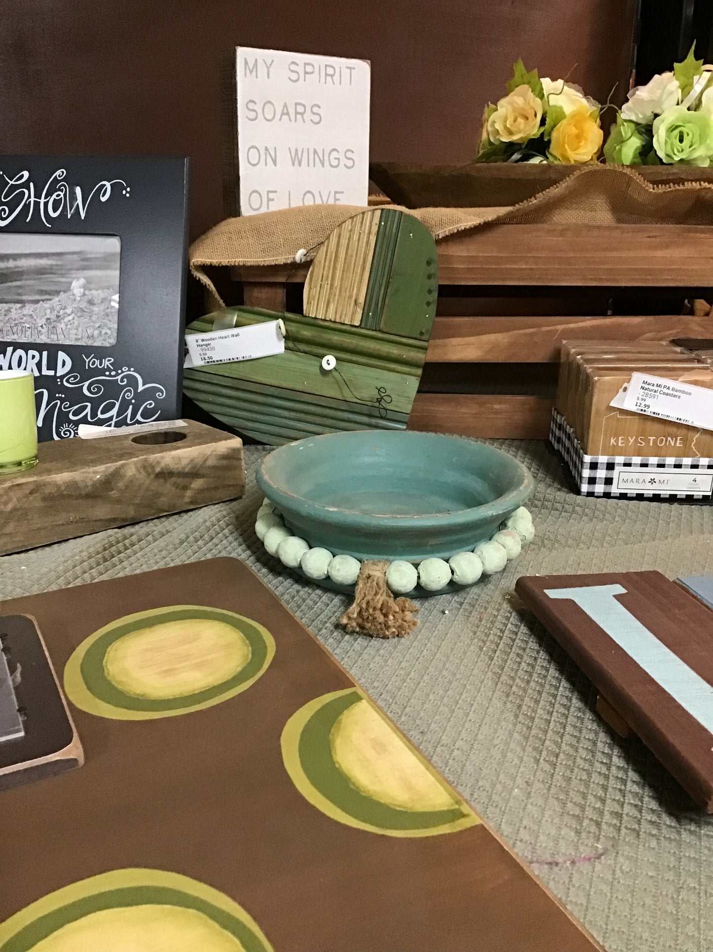 Large Ceramic Beaded Bowl - Turquoise