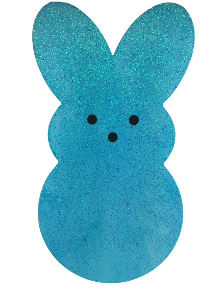 Blue Glittered Sugar Bunny Sign
