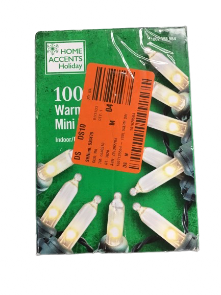 Home Accents Holiday 100 Warm White Mini LED Lights Open Box