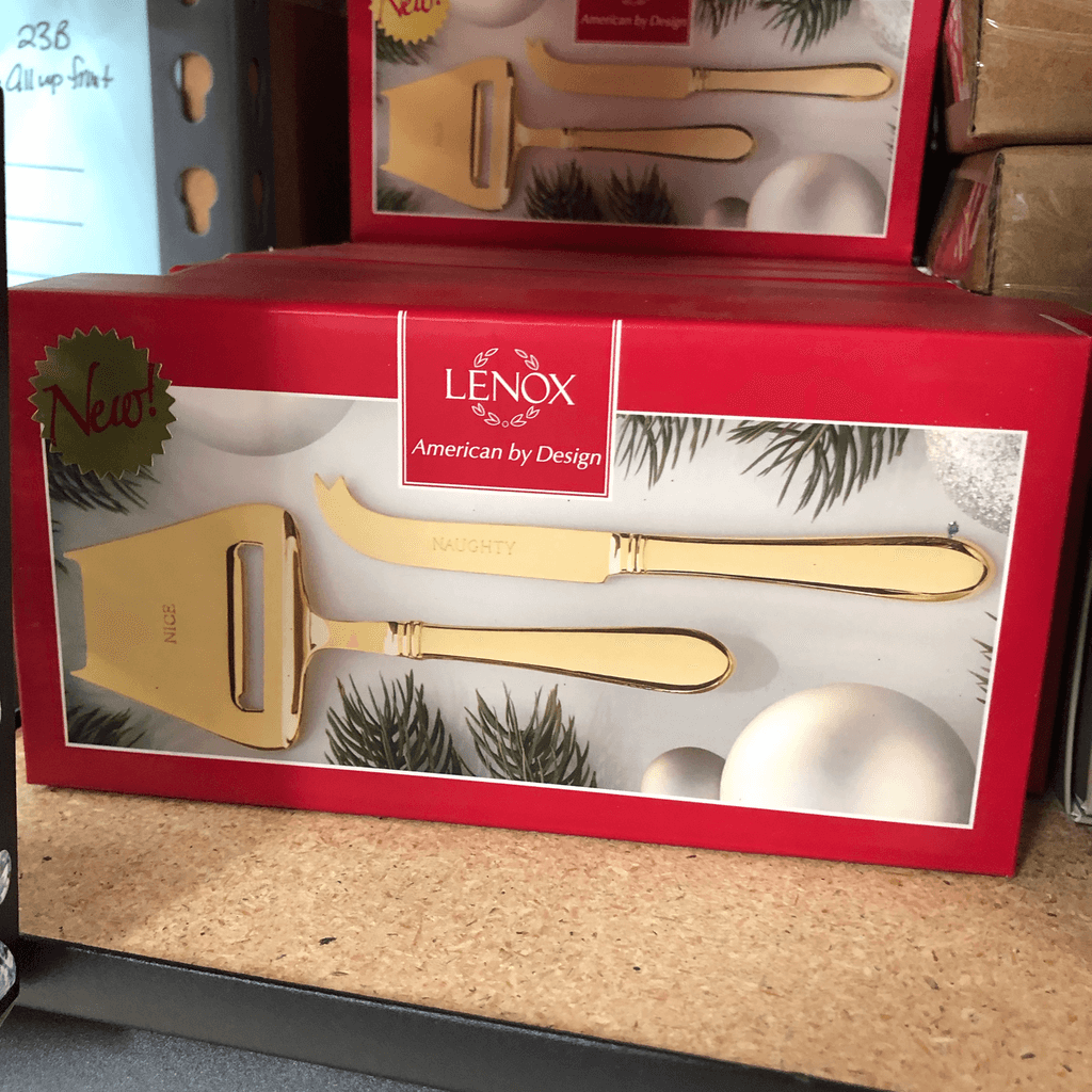 Lenox Naughty & Nice Gold Cheese Shaver Set