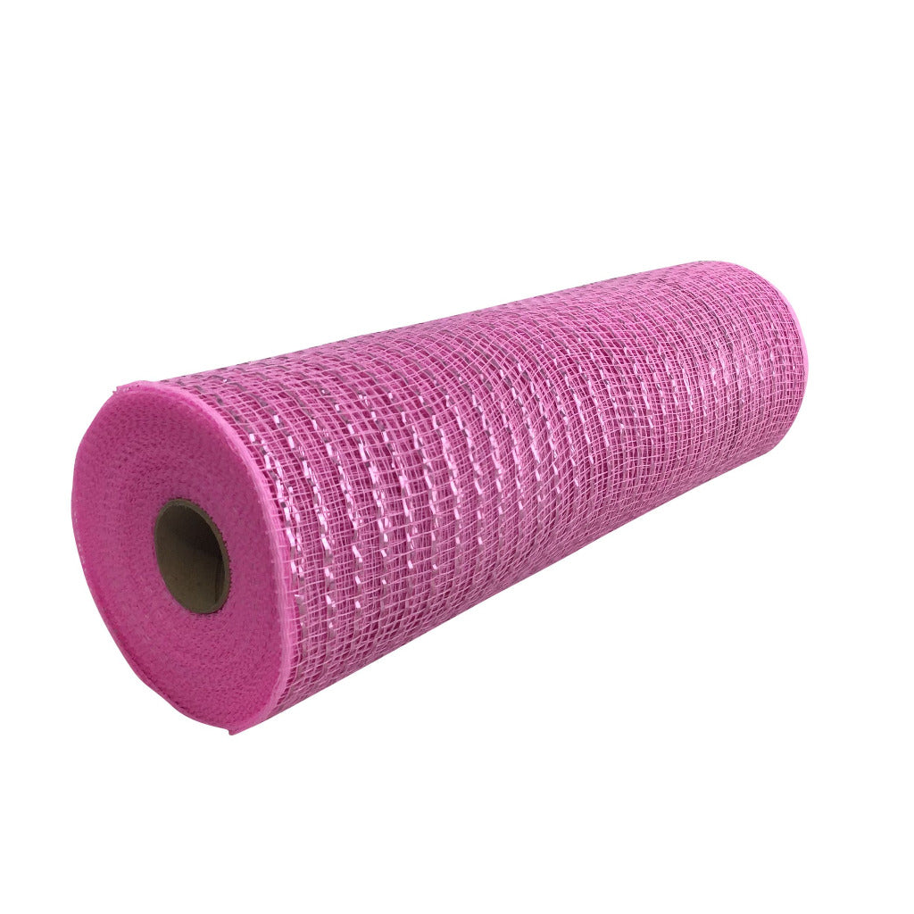 10 Inch By 10 Yard Pink Metallic Mesh