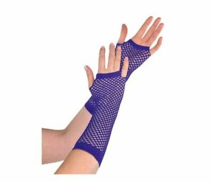 Purple Fishnet Gloves