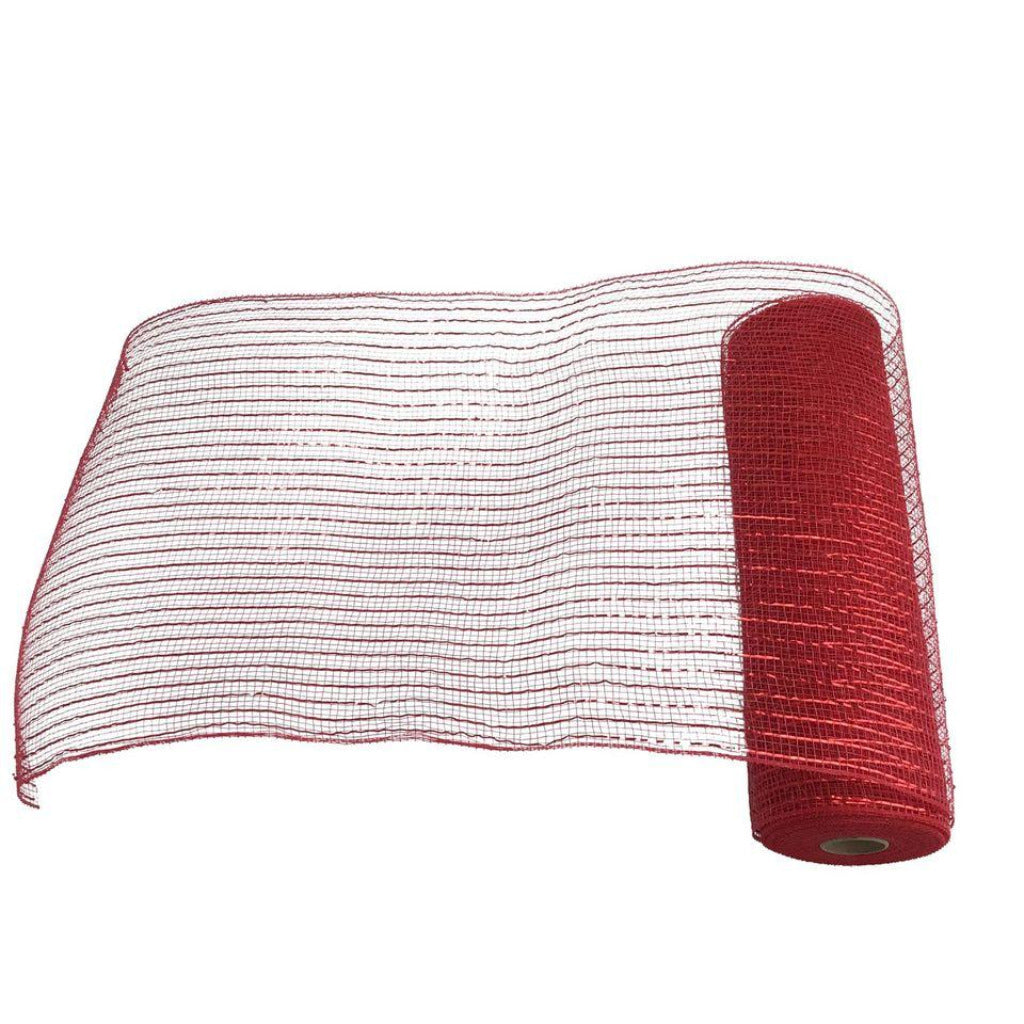 10 Inch by 10 Yard Red Metallic Mesh