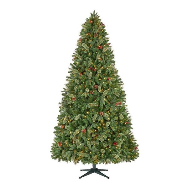pre dressed christmas tree Honeywell 7.5 ft Regal Fir Pre-Lit Artificial perfect for the entryway LuxenHome 6Ft Pre-Lit Flocked Pencil