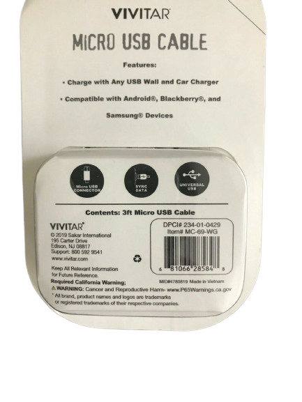 Vivitar Micro USB Cable