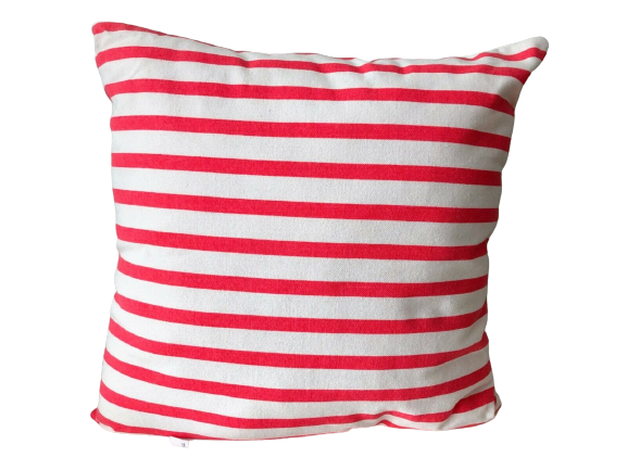 Decorative Pillow With White Hearts