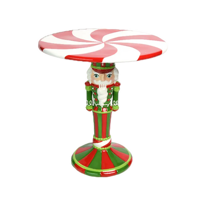 10 Inch Red And Green Ceramic Nutcracker Plate Server