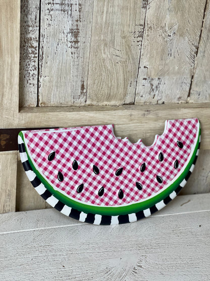 Metal Emboss Gingham Watermelon Sign