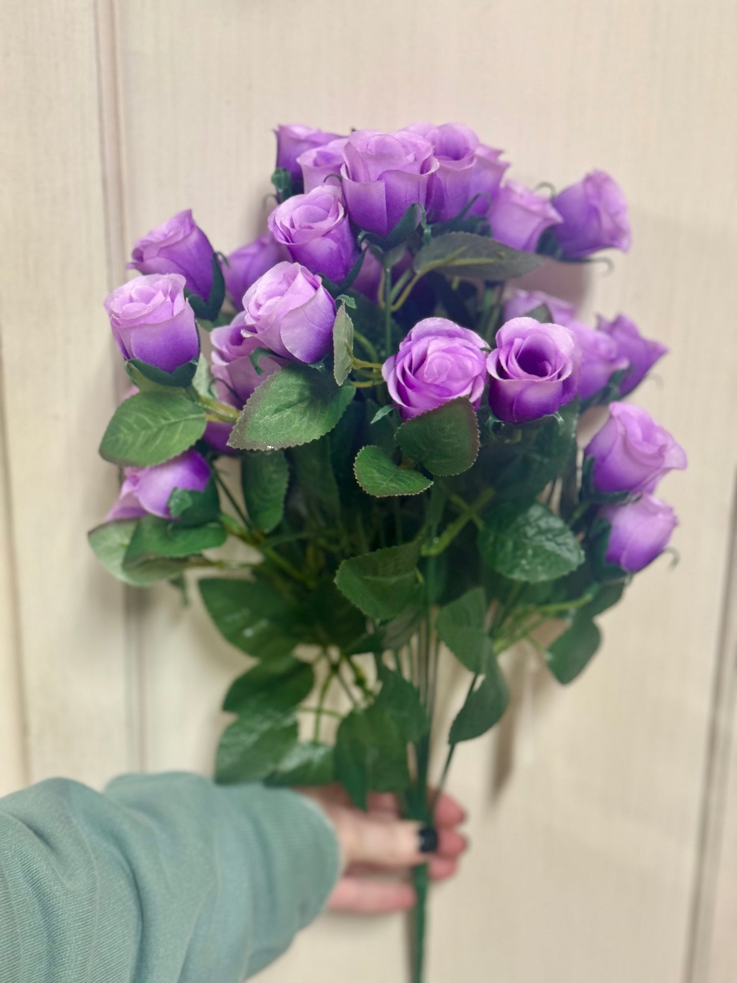 19 Inch Purple Rose Bud Bush