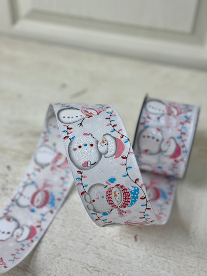 2.5 Inch By 10 Yard Pastel Snowman Ribbon