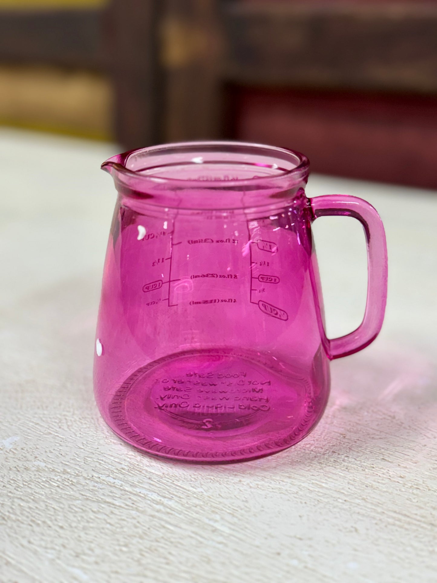 Pink Glass Milk Pourer