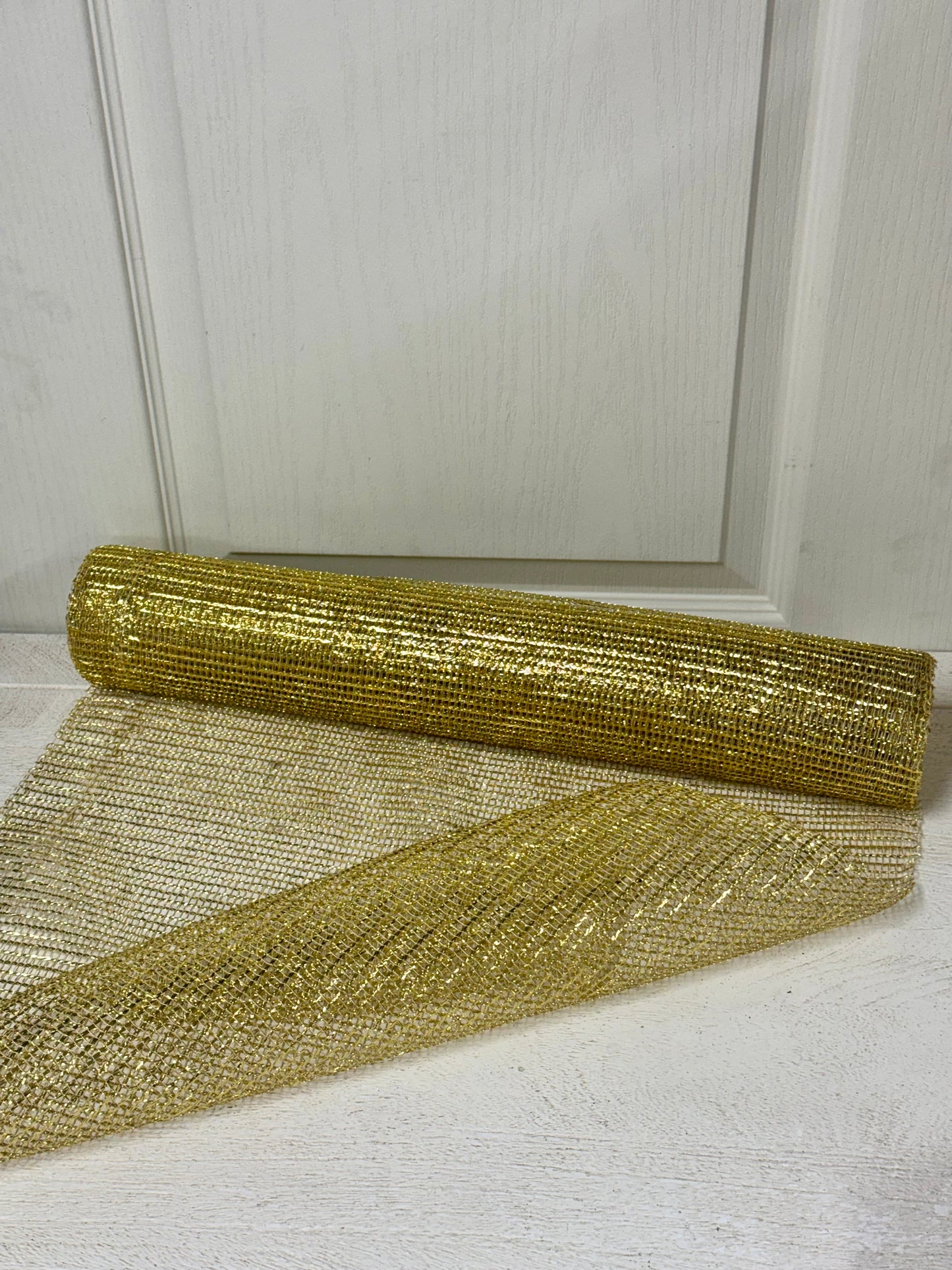 19 By 10 Yards Gold Metallic Netting Fabric