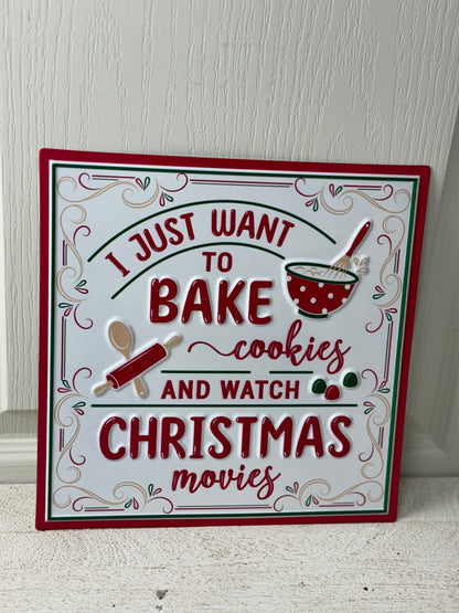 10 Inch Metal Bake Cookies Christmas Sign