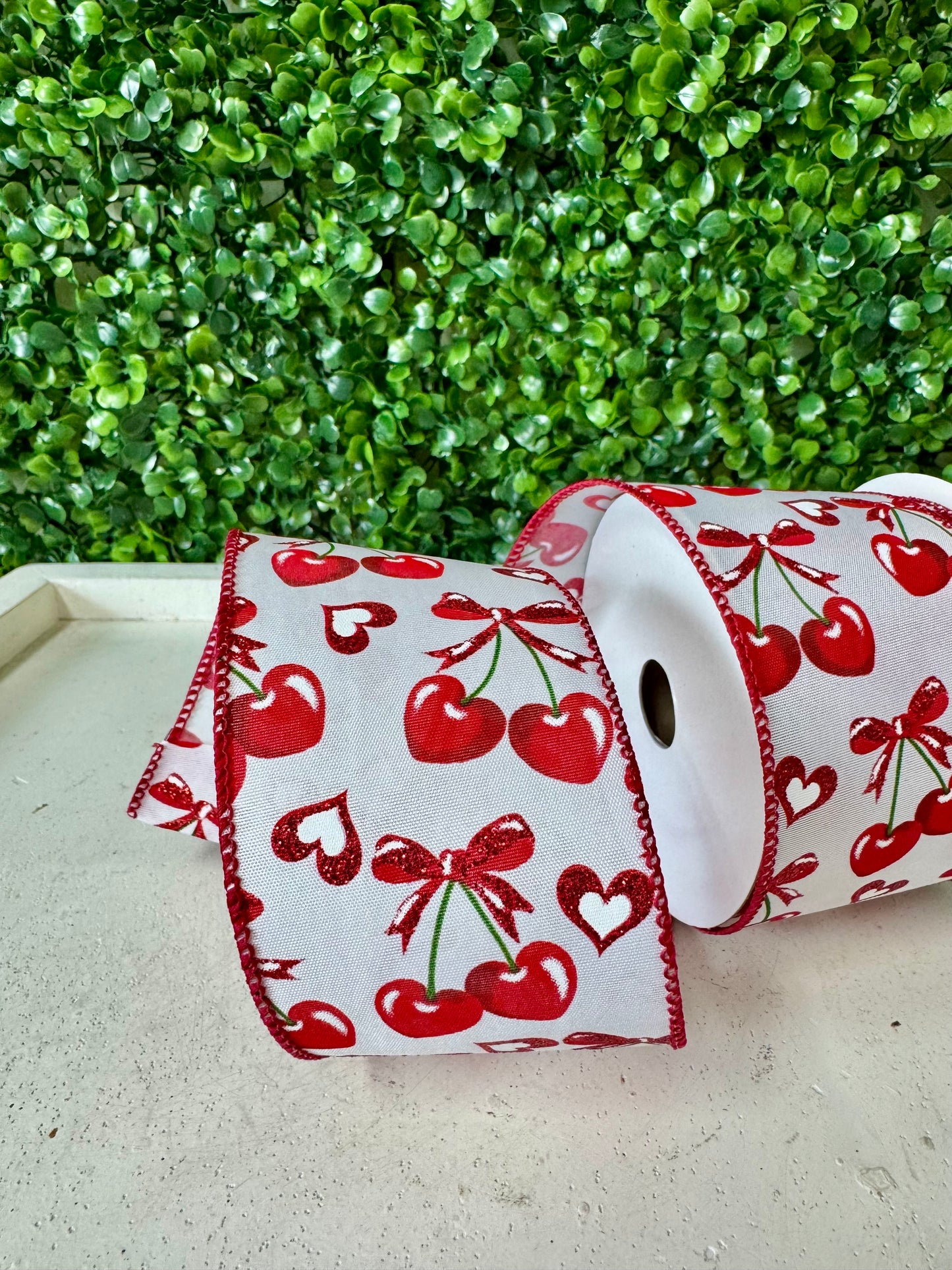 2.5 Inch By 10 Yard Red Heart Cherry Ribbon