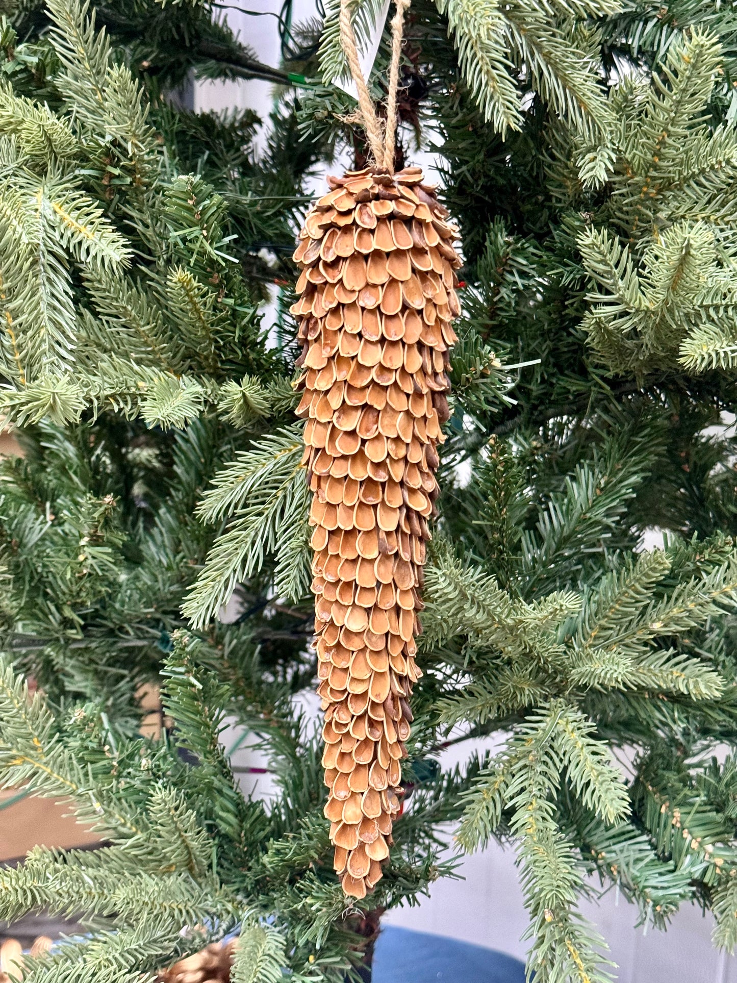 10.5 Inch Natural Pine Nut Shell Icicle Ornament