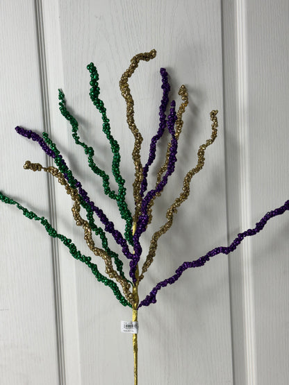 32 Inch Mardi Gras Glitter Swirl Spray