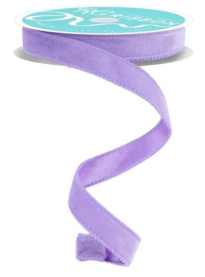 7/8 Inch By 10 Yard Lavender Deluxe Velvet With Satin Backing Ribbon