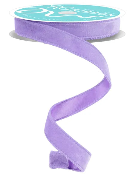 7/8 Inch By 10 Yard Lavender Deluxe Velvet With Satin Backing Ribbon