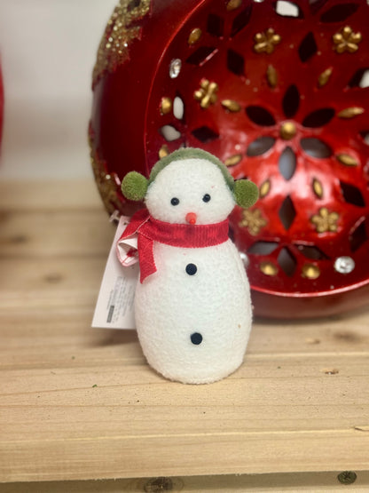 5 Inch Plush Red And Green Snowman