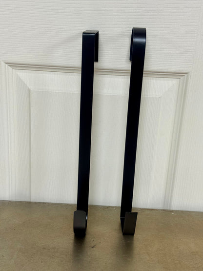 12 Inch Black Wreath Door Hangers Two Pack