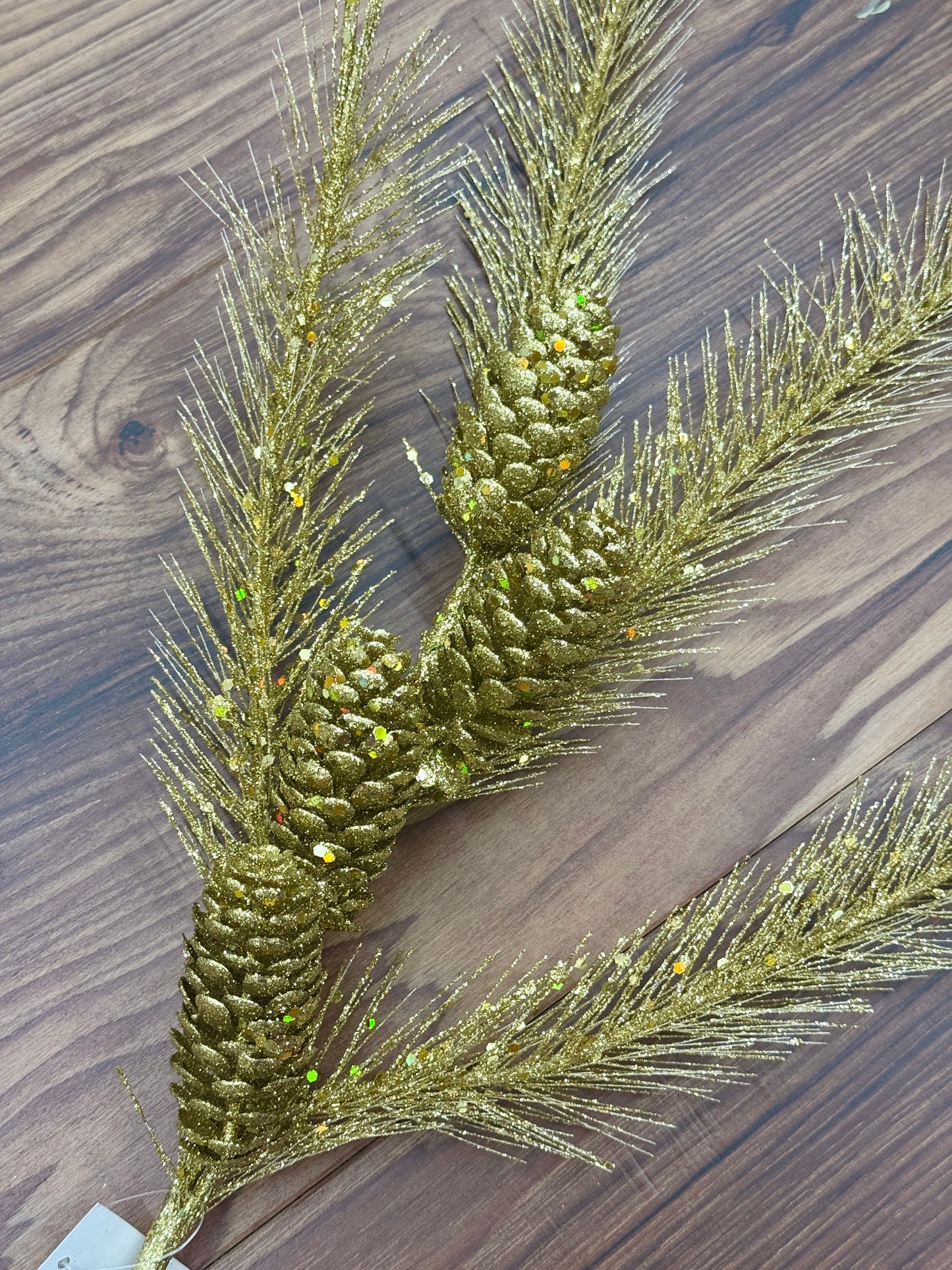 33 Inch Gold Glitter Pinecone Spray