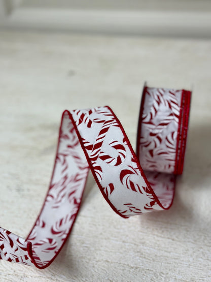 1.5 Inch By 10 Yard Red And White Candy Cane Ribbon