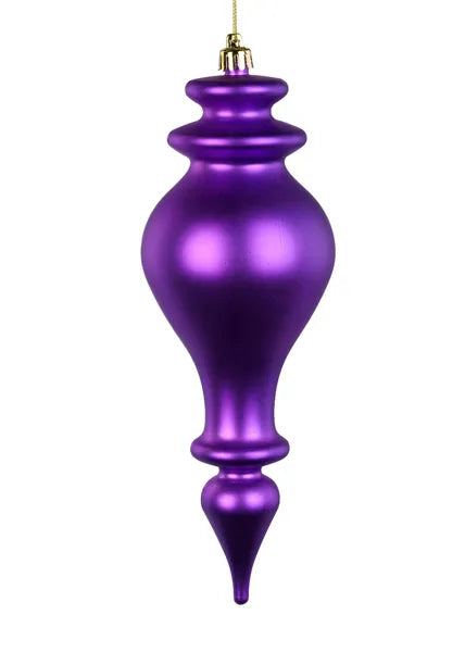 10 Inch Shiny Matte Purple Finial Ornament