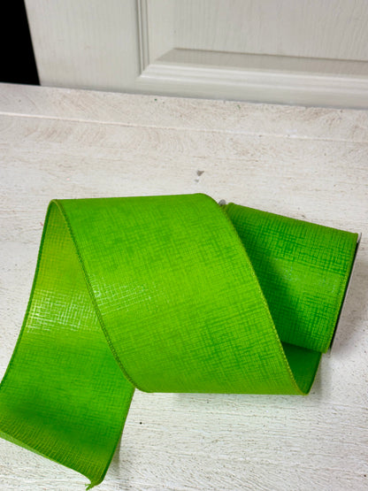 4 Inch By 10 Yard Lime Green Cross Hatch Ribbon