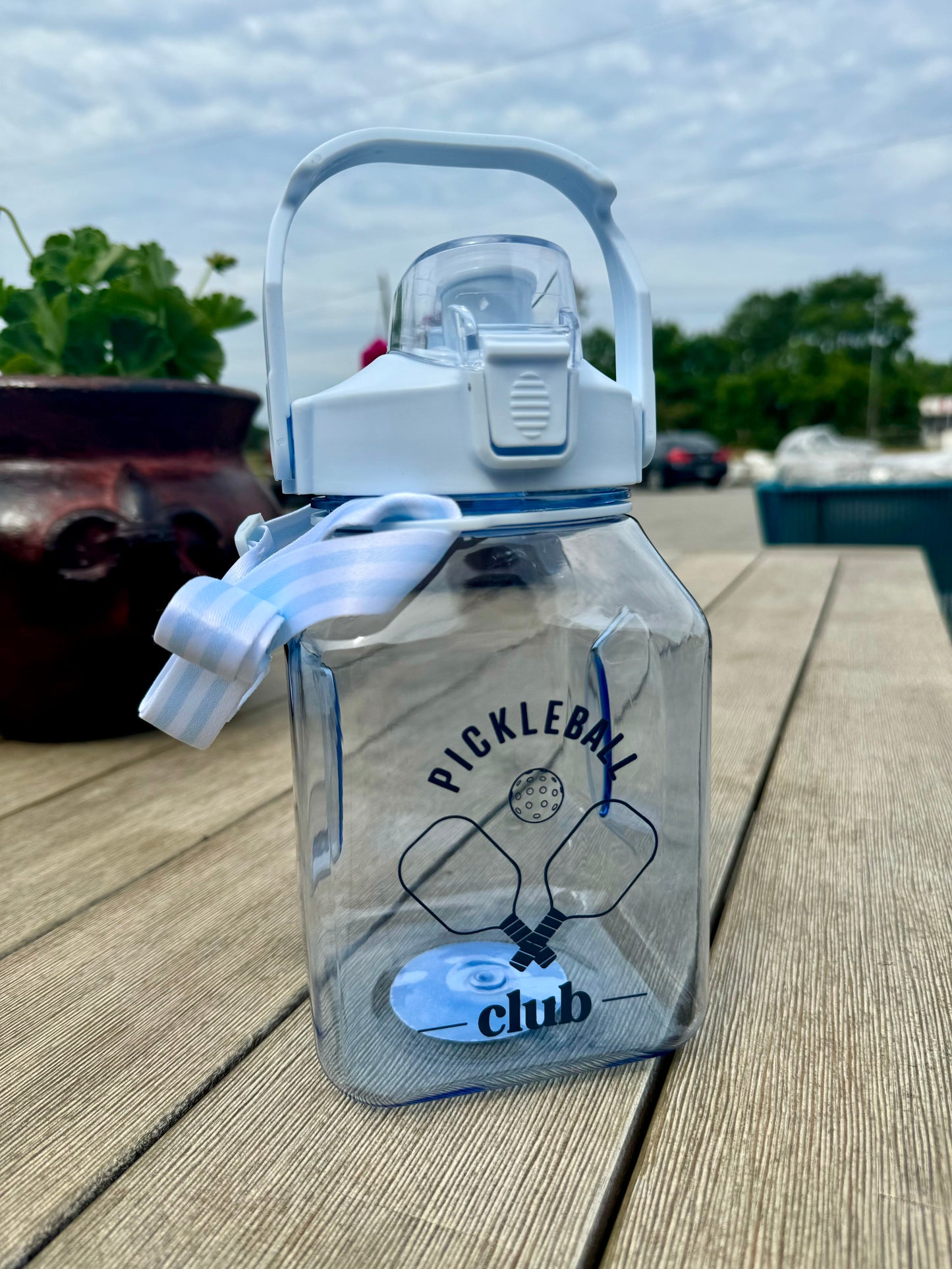 Pickleball Club Light Blue Water Bottle