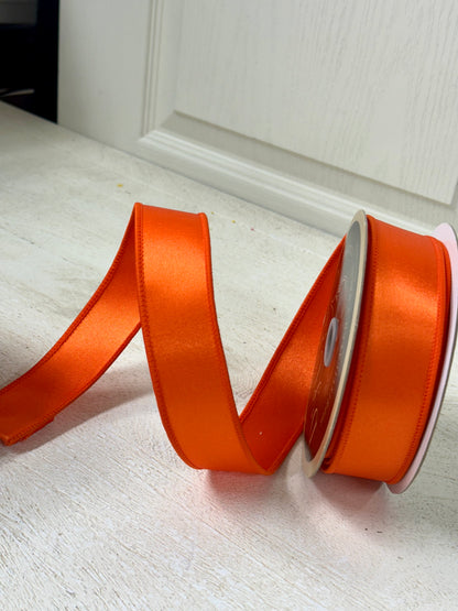1.5 Inch By 10 Yard Orange Satin Fused Ribbon