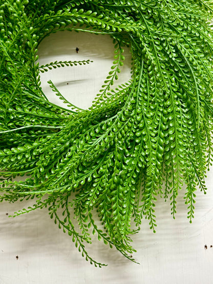 16 Inch Green Bead Grass Wreath