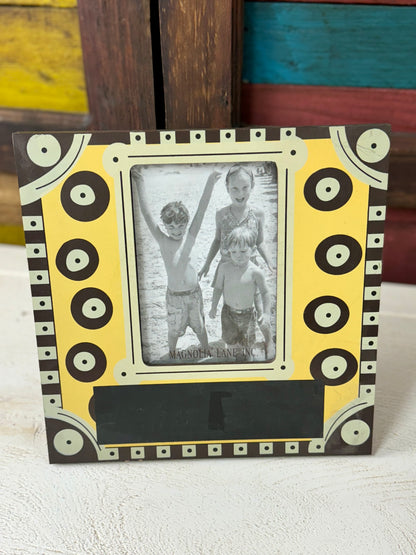 10 Inch White And Yellow Chalkboard Frame Magnolia Lane