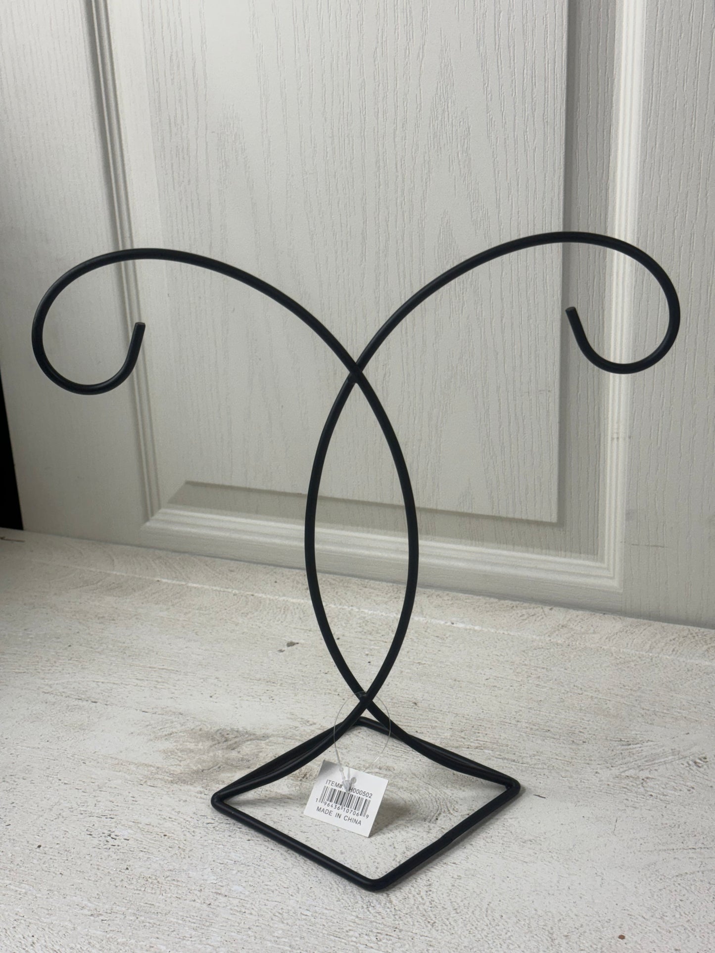 11.75 Inch Black Metal Double Ornament Holder