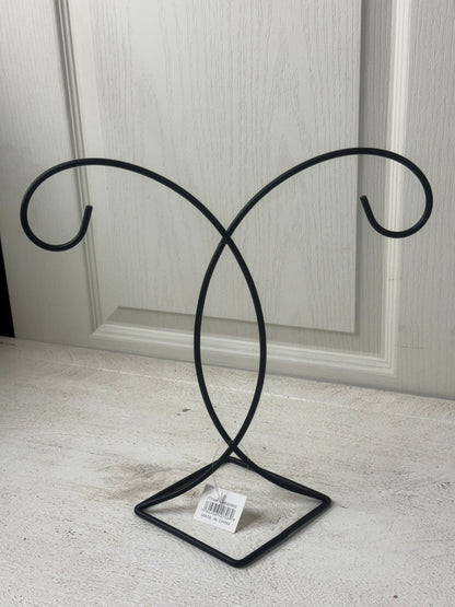 11.75 Inch Black Metal Double Ornament Holder