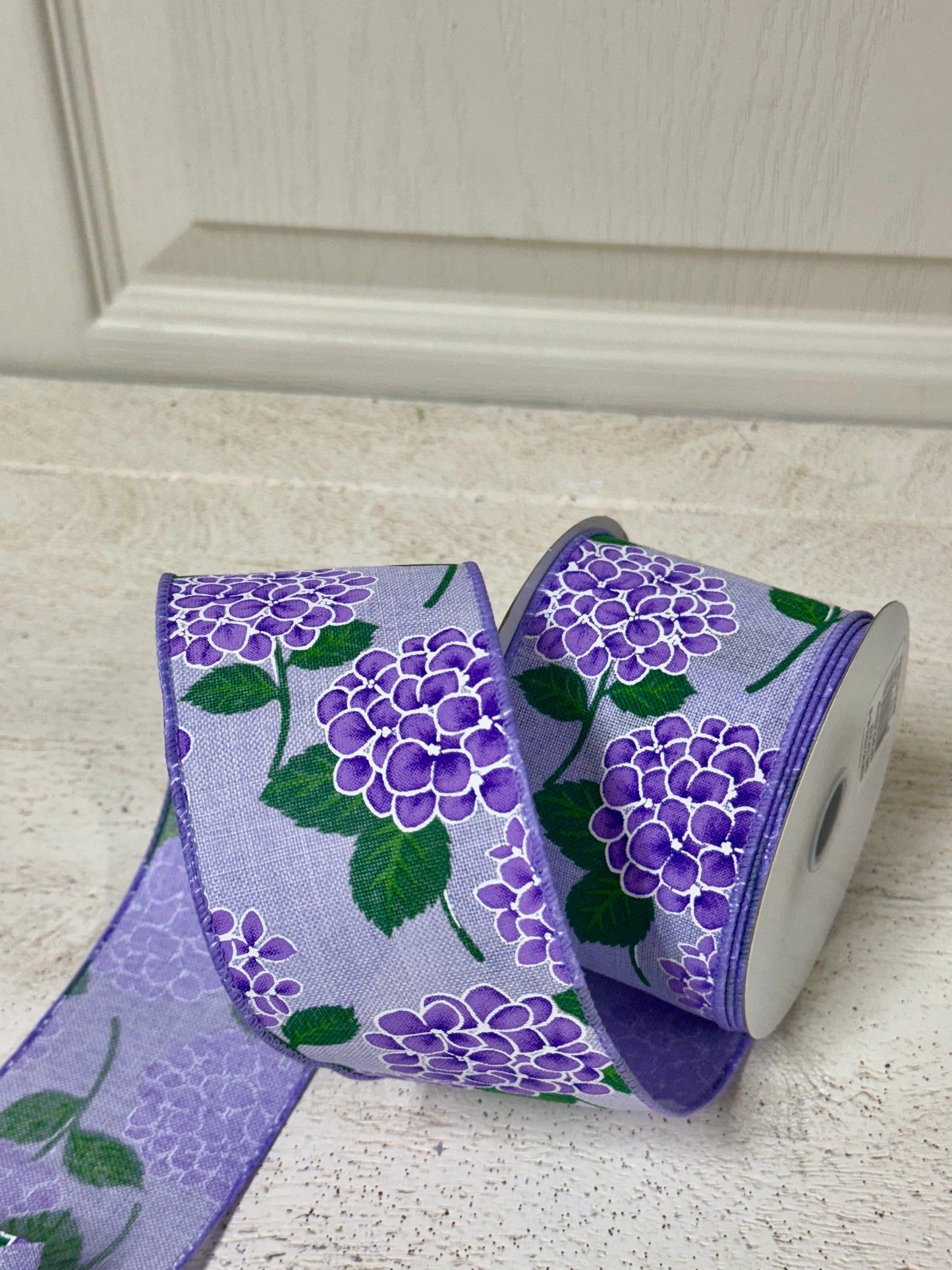 2.5 Inch By 10 Yard Lavender Hydrangeas Ribbon
