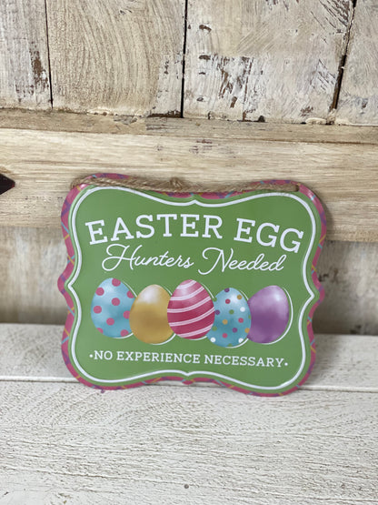 Metal Embossed Tin Easter Sign