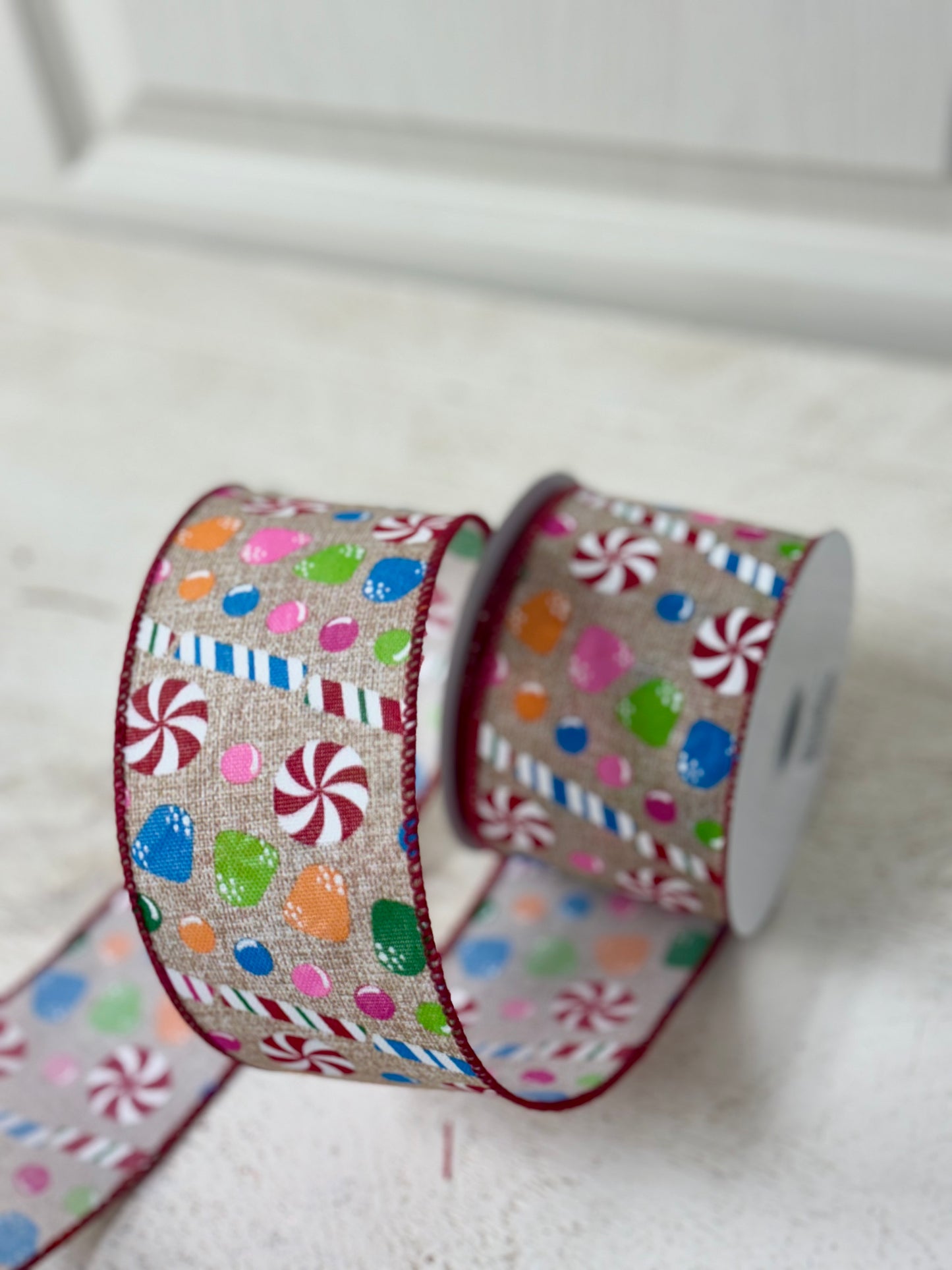 2.5 Inch By 10 Yard Christmas Candy Ribbon