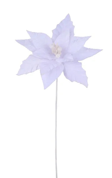 22 Inch White Velvet Poinsettia