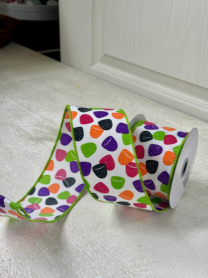 2.5 Inch By 10 Yard Mutlicolor Gumdrops Ribbon